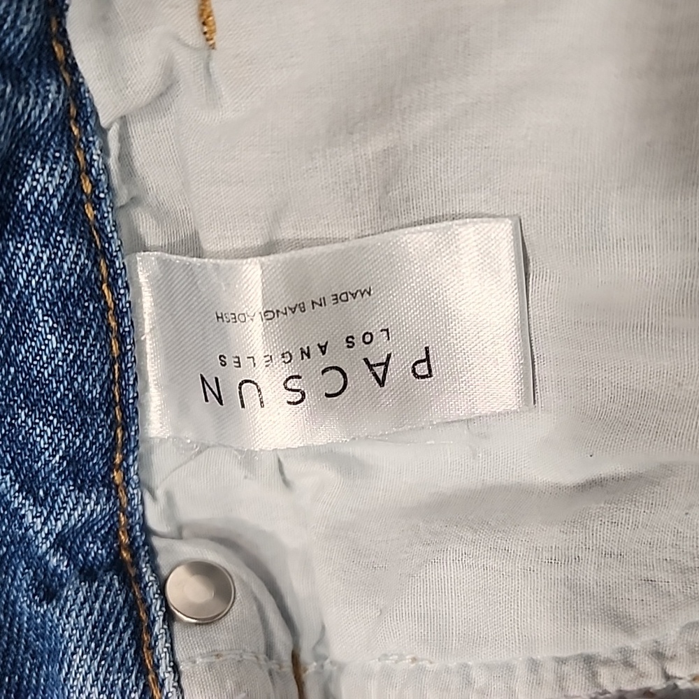 PacSun Vintage Cut Off Blue Denim Shorts. 27 - Picture 8 of 11